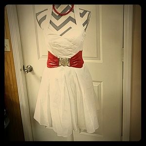 White halter dress